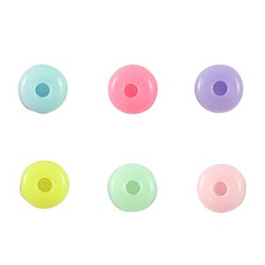 Acryl look kralen disc Multicolour pastel