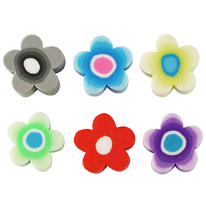 Polymeer kralen bloem 9mm Multicolour