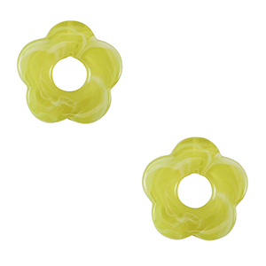Acryl bedels bloem Lime green