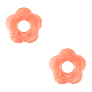 Acryl bedels bloem Peachy orange