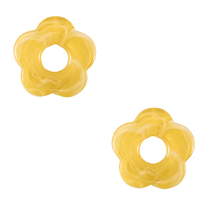 Acryl bedels bloem Yellow