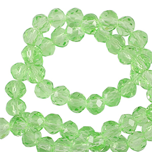 Top Facet kralen 4x3mm disc Spring green