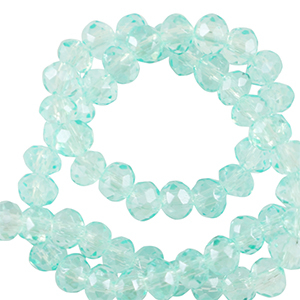 Top Facet kralen 4x3mm disc Light turquoise blue