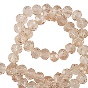 Top Facet kralen 4x3mm disc Amber beige