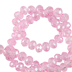 Top Facet kralen 3x2mm disc Azalea pink