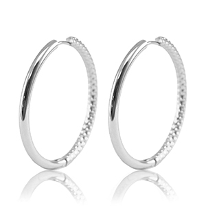 Roestvrij stalen (RVS) Stainless steel oorbellen creolen reversible 36mm Silver