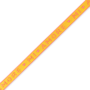 Lint met tekst "mi amore" Yellow-coral pink