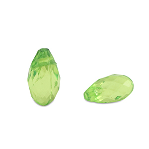 Acryl kralen druppel Spring green transparent