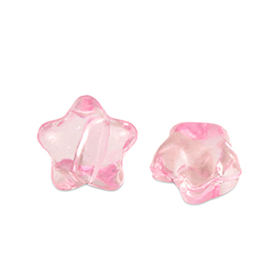 Acryl kralen ster Pink transparent
