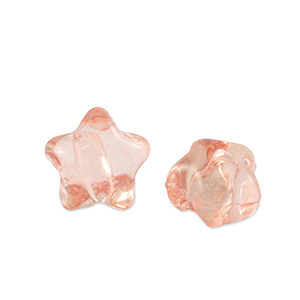 Acryl kralen ster Salmon pink transparent
