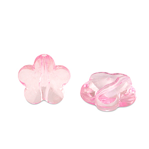 Acryl kralen bloem Pink transparent