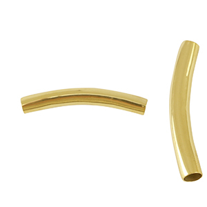 Roestvrij stalen (RVS) Stainless steel kralen tube 40mm Gold