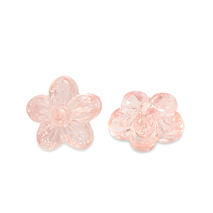 Acryl kralen bloem Transparent salmon pink