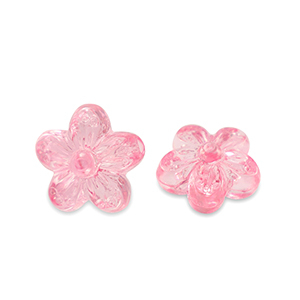 Acryl kralen bloem Transparent pink