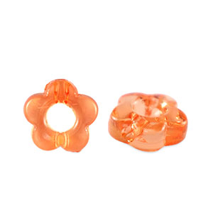 Acryl kralen bloem Transparent orange