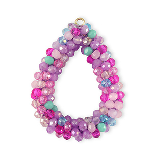 Top facet hangers druppel Multicolour purple-magenta