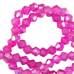 Top Facet kralen bicone 6mm Neon pink
