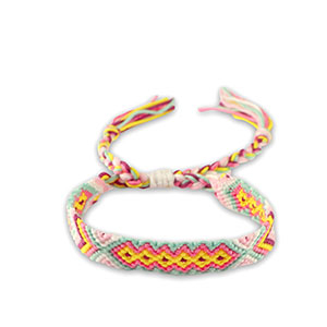 Trendy enkelbandjes Soft turquoise blue-yellow