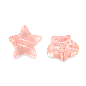 Acryl kralen ster Transparent salmon pink