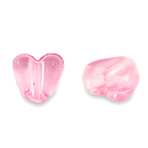 Acryl kralen hart Transparent pink