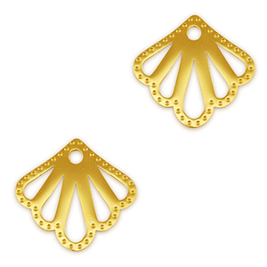 Roestvrij stalen (RVS) Stainless steel bedels tussenstuk schelp Gold