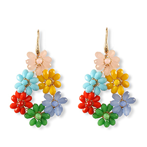 Top facet oorbellen druppel Gold-multicolour