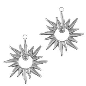 Roestvrij stalen (RVS) Stainless steel bedels ster Zilver