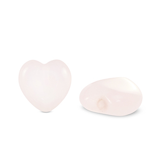 Natuursteen kralen rozenkwarts hart Light pink