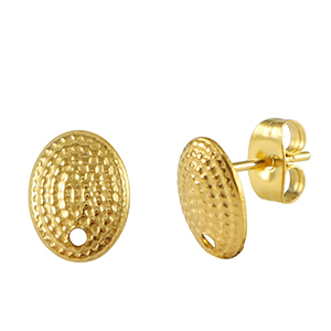 Roestvrij stalen (RVS) Stainless steel oorbellen Gold