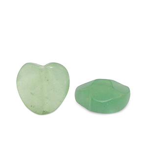 Natuursteen kralen Melkkwarts hart Green