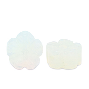 Natuursteen kralen glas bloem Transparent white