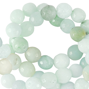 Natuursteen kralen chalcedoon (kwarts) 4mm facet geslepen Turquoise blue