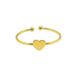 Roestvrij stalen (RVS) Stainless steel ringen hart Goud