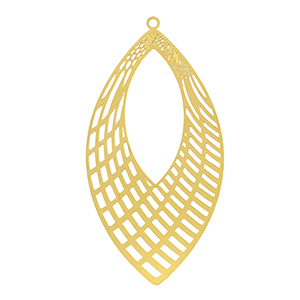 Roestvrij stalen (RVS) Stainless steel bedels bohemian blad Gold