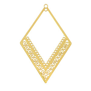 Roestvrij stalen (RVS) Stainless steel bedels bohemian ruit Gold