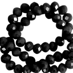 Top Facet kralen 6x4mm disc Black