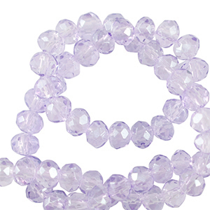 Top Facet kralen 6x4mm disc Light violet purple