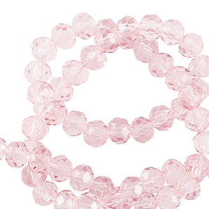 Top Facet kralen 6x4mm disc Pale pink