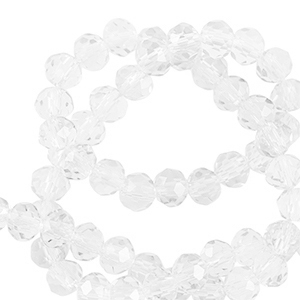 Top Facet kralen 6x4mm disc Transparent