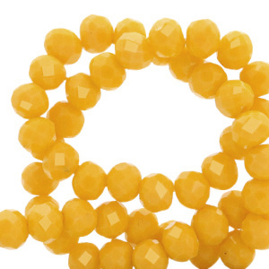 Top Facet kralen 4x3mm disc Chrome yellow
