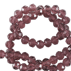 Top Facet kralen 3x2mm disc Aubergine purple