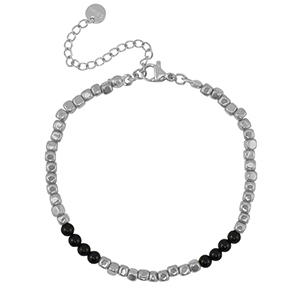 Roestvrij stalen (RVS) Stainless steel armbanden Silver-black