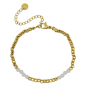 Roestvrij stalen (RVS) Stainless steel armbanden Gold-white