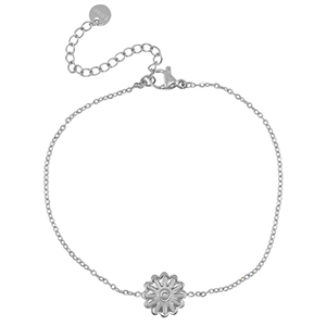 Roestvrij stalen (RVS) Stainless steel armbanden bloem Silver