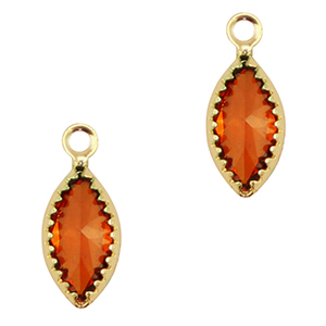 Hangers van Crystal Glass ovaal Red-gold