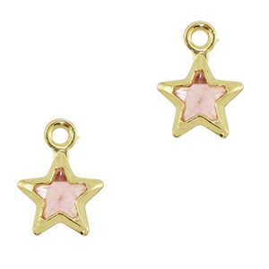 Hangers van Crystal Glass ster Pink-gold