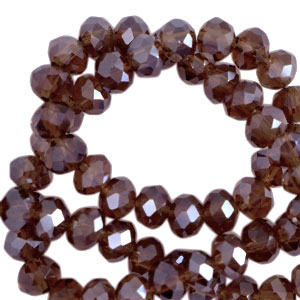 Top Facet kralen 4x3mm disc Aubergine purple-pearl shine coating