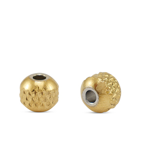 Roestvrij stalen (RVS) stainless steel kralen 6mm Gold