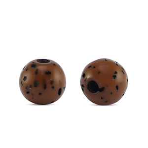 Polaris kralen rond 6 mm Sassi Chestnut brown-black