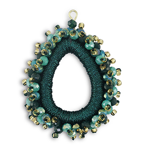Top facet hangers druppel Multicolour - Dark teal green